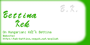 bettina kek business card